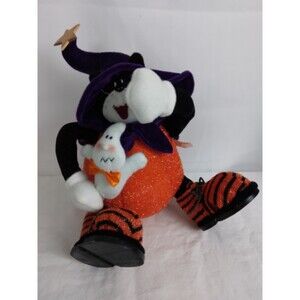 Witch Cat Halloween Decor Figurine Shelf Sitter Cute Halloween Decor Whimsical